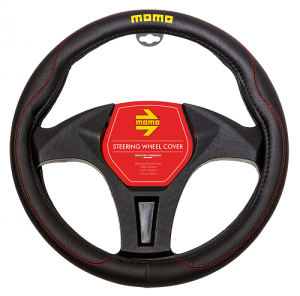 Black & Red PU Steering wheel Covers